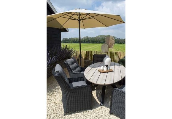 7-teiliges Gartenset | 6 Dublin Gartenstühle | Limasol Gartentisch | 220 cm | Oval