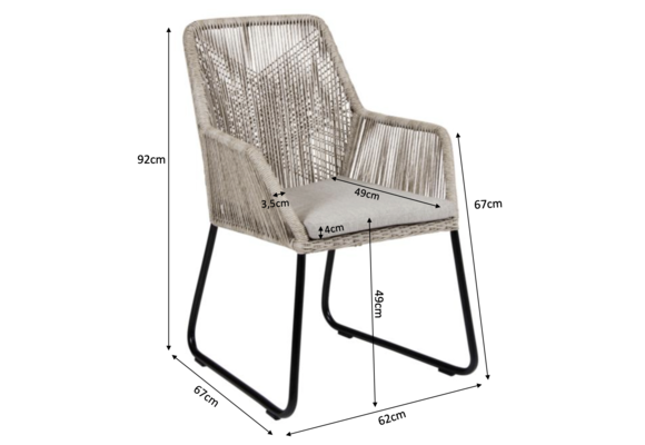 7-teiliges Gartenset | 6 Mona Gartenstühle | Limasol Gartentisch | 220 cm | Oval