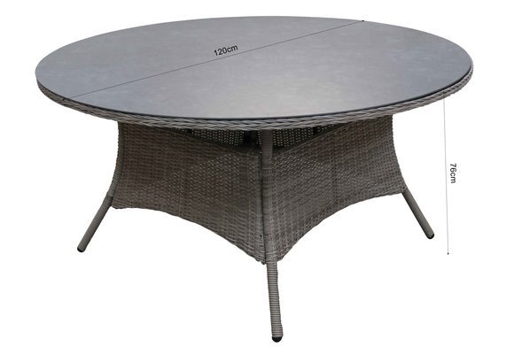 5-teiliges Gartenset | 4 Dublin Gartenstühle | Dublin Gartentisch | ø 120 cm