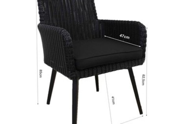 5-teiliges Gartenset | 4 Pisa Gartenstühle | Limasol Gartentisch | ø 120 cm