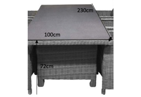 7-teiliges Gartenset | 6 verstellbare Stühle Dublin | Gartentisch mit Keramikplatte | 230 cm