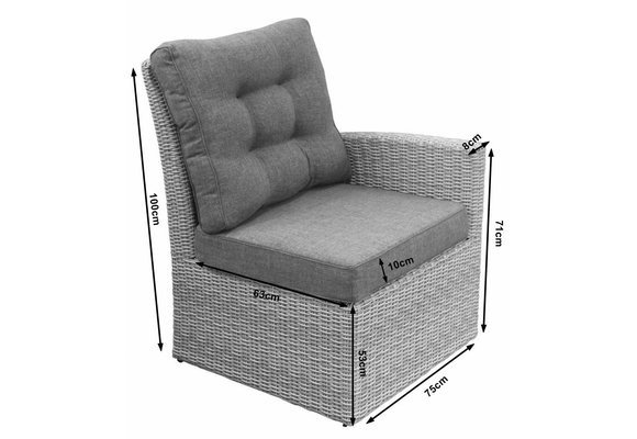 Endstück Dublin | Arm Links | Mystic Grau | Rattan