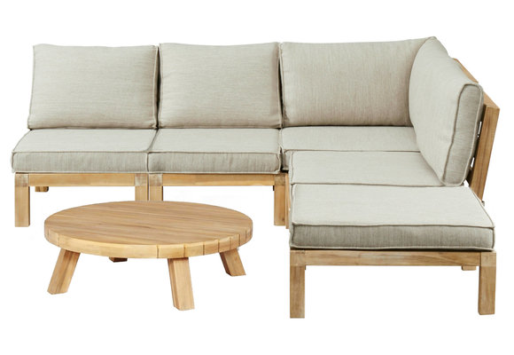 Ecklounge-Set Kent | 6-teilig | Sand | Akazienholz