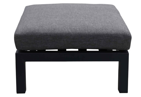 4-teiliges Sessel-Sofa Lounge-Set Bezano | Mattschwarz / Grau | Aluminium