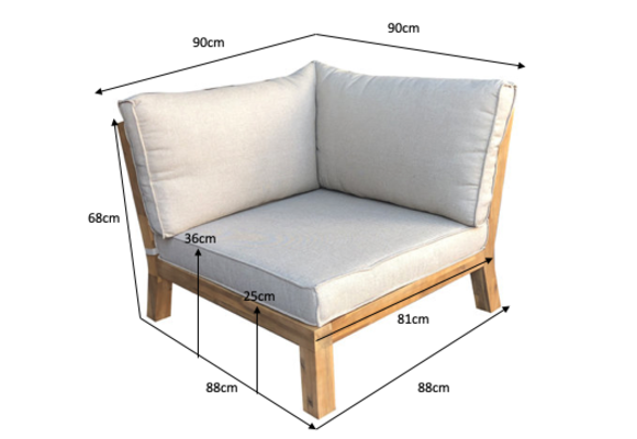 Eck-Element Kent | Sand | Akazienholz