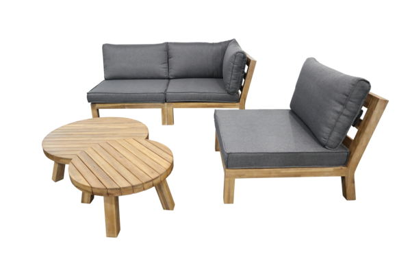 Mittel-Element Kent | Grau | Akazienholz