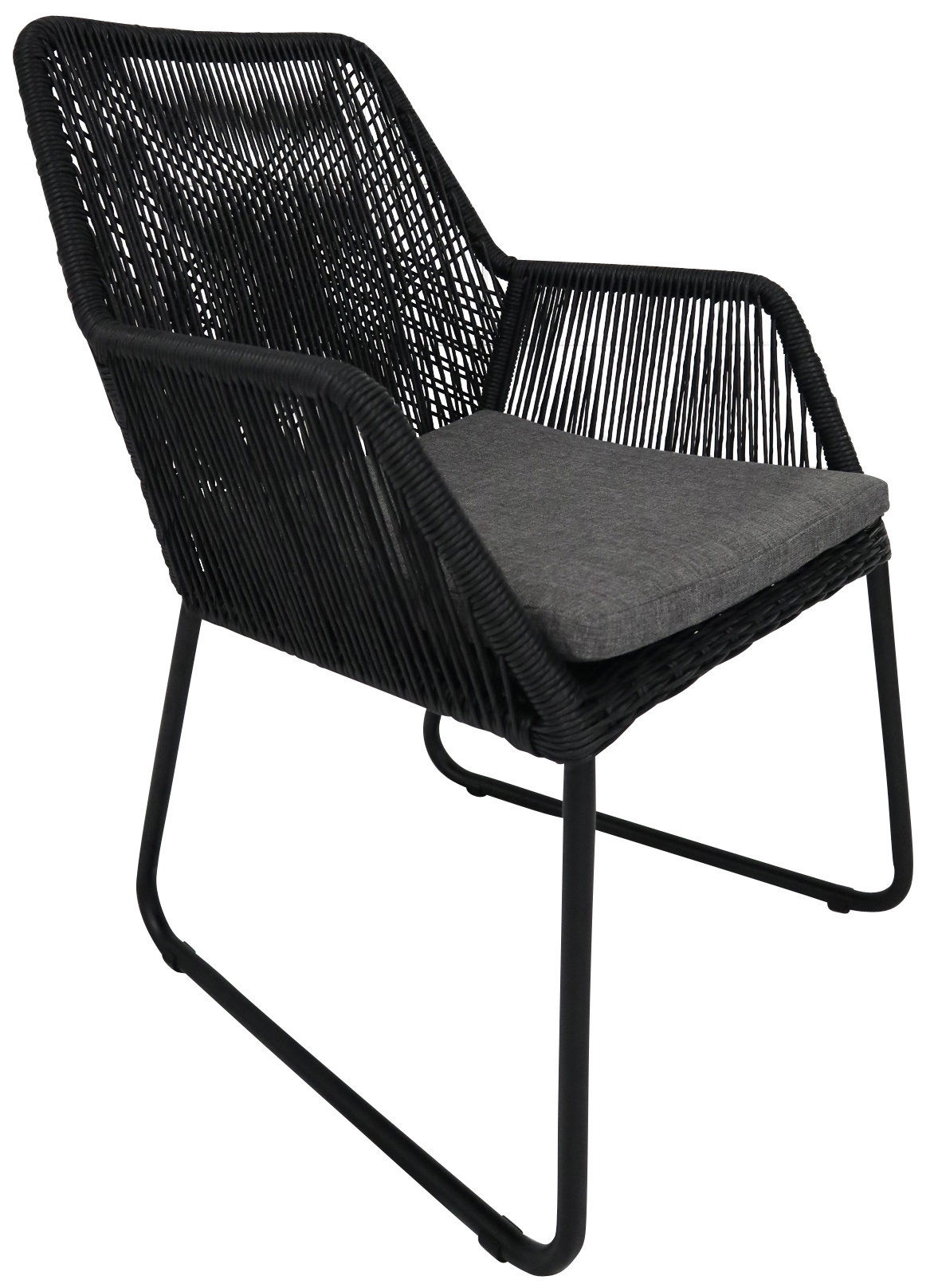 7-Tlg Gartenset | 6 Mona-Stühle schwarz | 225cm Gartentisch