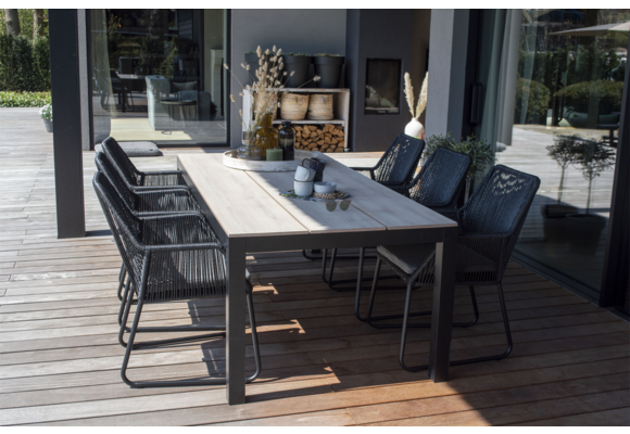 7-teiliges Gartenset | 6 Mona Gartenstühle | Limasol Gartentisch | 225 cm