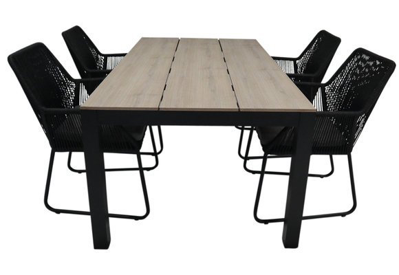 5-teiliges Gartenset | 4 Mona Gartenstühle |  Limasol Gartentisch 180 cm