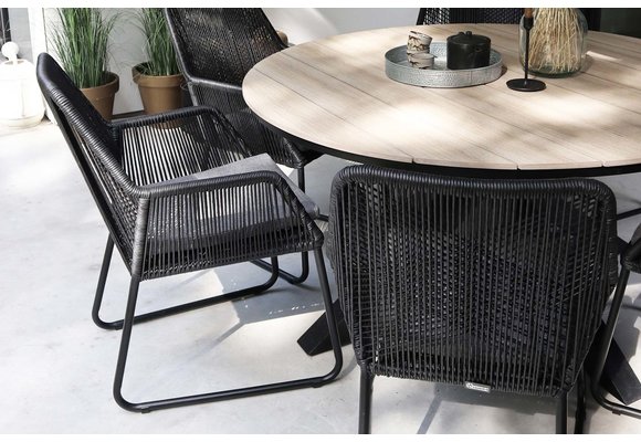 7-teiliges Gartenset | 6 Mona-Stühle  | Limasol Gartentisch | ø 150 cm