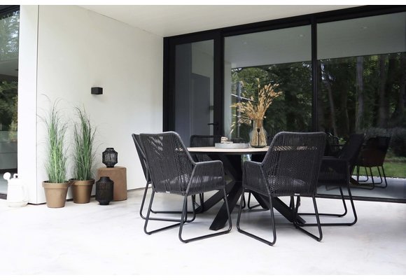 7-teiliges Gartenset | 6 Mona-Stühle  | Limasol Gartentisch | ø 150 cm