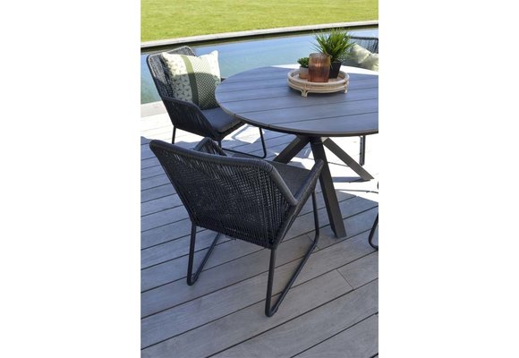 5-teiliges Gartenset | 4 Mona Gartenstühle  | Limasol Gartentisch | ø 120 cm