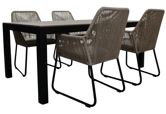 5-teiliges Gartenset | 4 Mona Gartenstühle |  Limasol Gartentisch 180 cm