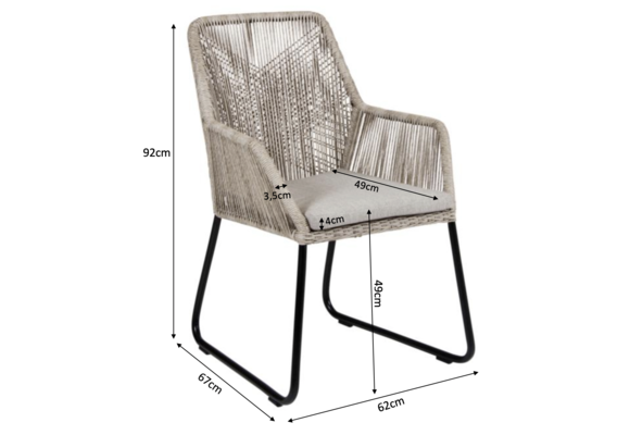 5-teiliges Gartenset | 4 Mona Gartenstühle |  Limasol Gartentisch 160 cm