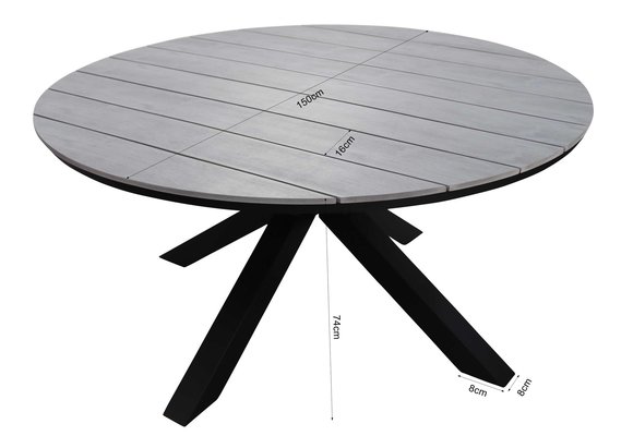 7-teiliges Gartenset | 6 Mona Gartenstühle  | Limasol Gartentisch | ø 150 cm