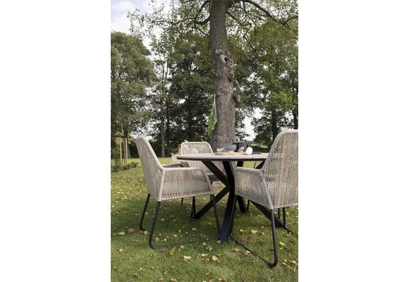 5-teiliges Gartenset | 4 Mona Gartenstühle  | Limasol Gartentisch | ø 120 cm