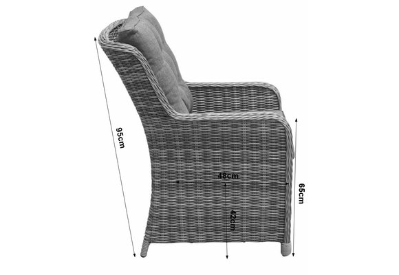 5-teiliges Gartenset | 4 Dublin Gartenstühle  | Limasol Gartentisch | ø 120 cm