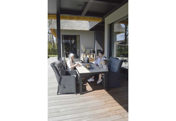 7-teiliges Gartenset | 6 verstellbare Gartenstühle Dublin | Gartentisch Limasol 225 cm