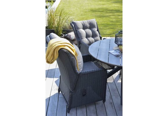 5-teiliges Gartenset | 4 verstellbare Dublin Gartenstühle | Limasol Gartentisch | ø 120 cm