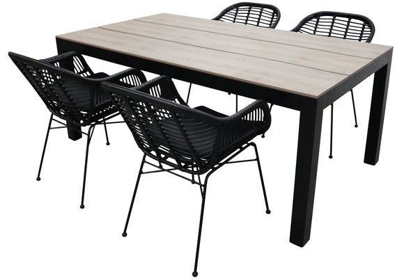 5-teiliges Gartenset | 4 Oslo Gartenstühle |  Limasol Gartentisch 160 cm