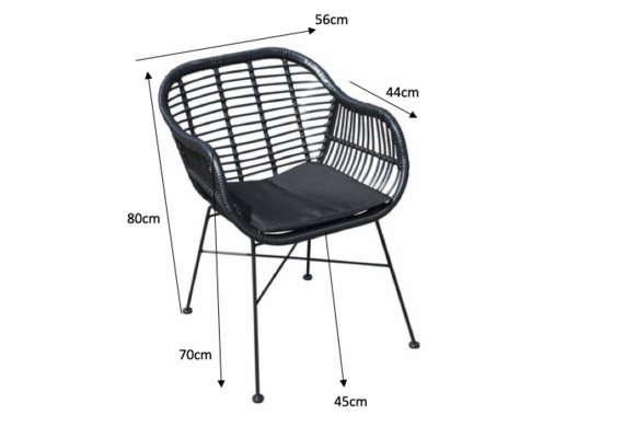 5-teiliges Gartenset | 4 Oslo Gartenstühle  | Limasol Gartentisch | ø 120 cm