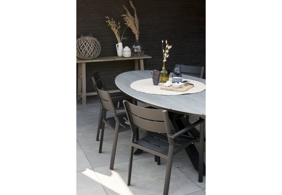 7-teiliges Gartenset | 6 Delia Gartenstühle | Limasol Gartentisch | 220 cm | Oval