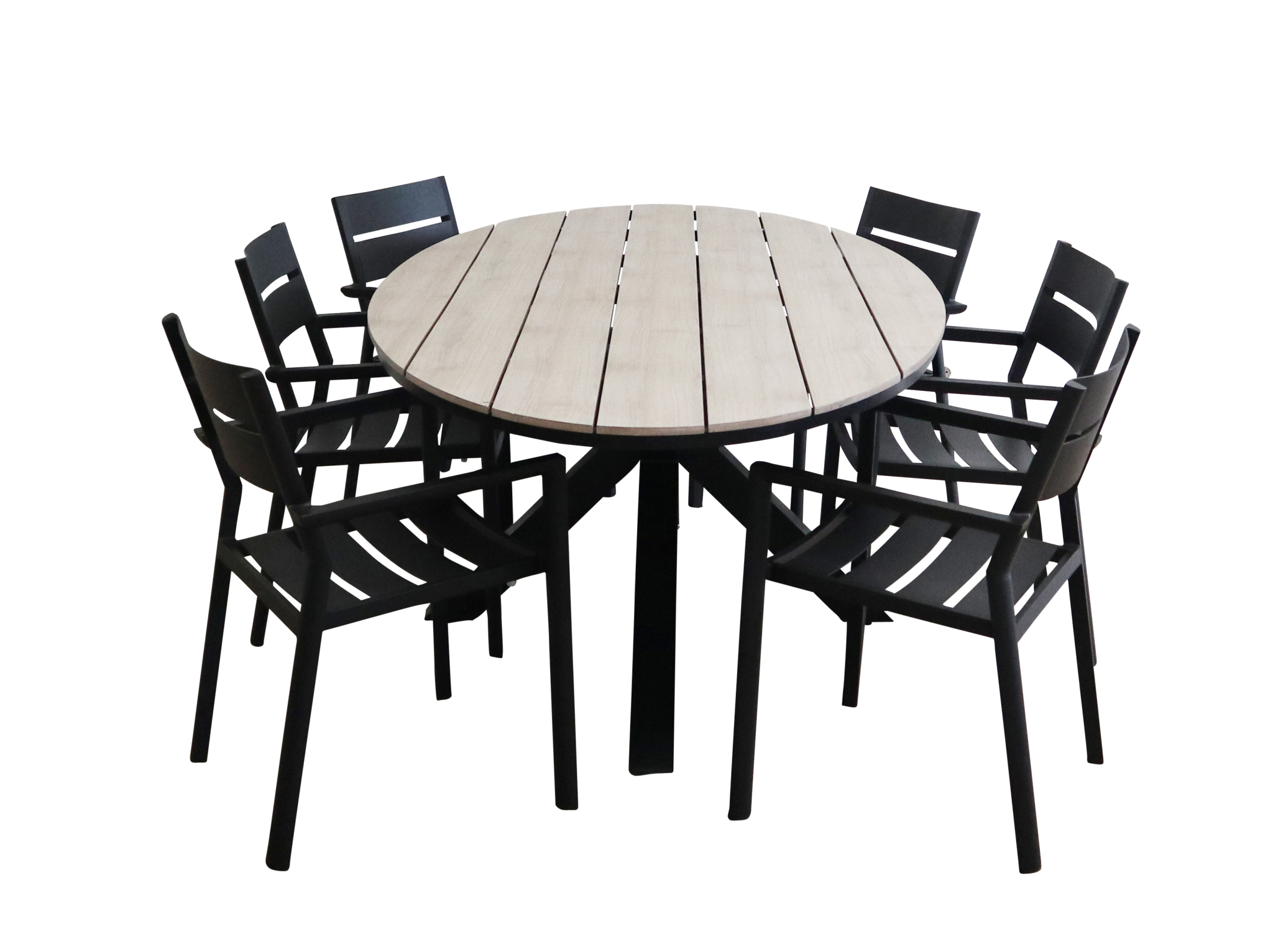4 Jahreszeiten Gartenmöbel 7-teiliges Gartenset | 6 Delia Gartenstühle | Limasol Gartentisch | 220 cm | Oval