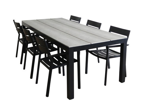 7-teiliges Gartenset | 6 Delia Gartenstühle | Limasol Gartentisch 225 cm