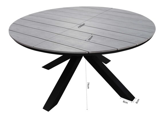 7-teiliges Gartenset | 6 Delia Gartenstühle | Limasol Gartentisch | ø 150 cm