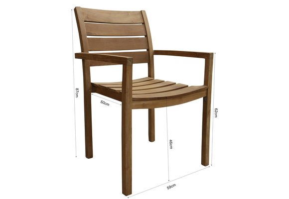 5-Teiliges rundes Garten-Set | 4 Bulu Gartenstühle | ⌀120cm Jakarta Gartentisch