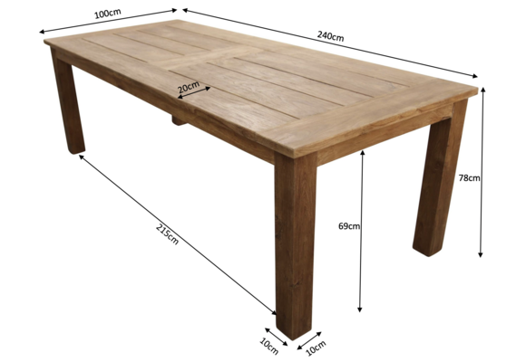 7-teiliges Gartenset | 6 verstellbare Stühle Dublin | Jakarta Gartentisch 240 cm