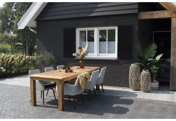 7-teiliges Gartenset | 6 Pisa Gartenstühle | 240cm Jakarta Gartentisch