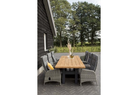 Verstellbarer Gartenstuhl | Palermo | Aschgrau | Rattan