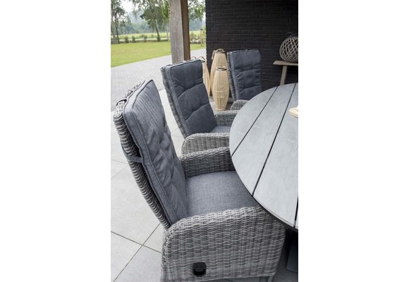 Verstellbarer Gartenstuhl | Palermo | Aschgrau | Rattan