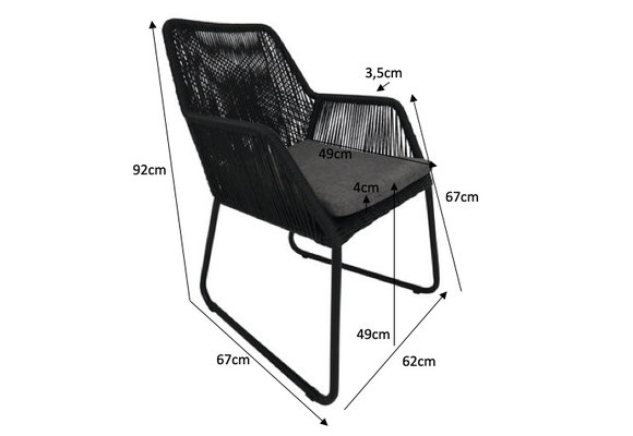 7-teiliges Gartenset | 6 Mona Gartenstühle  | Limasol Gartentisch | ø 150 cm
