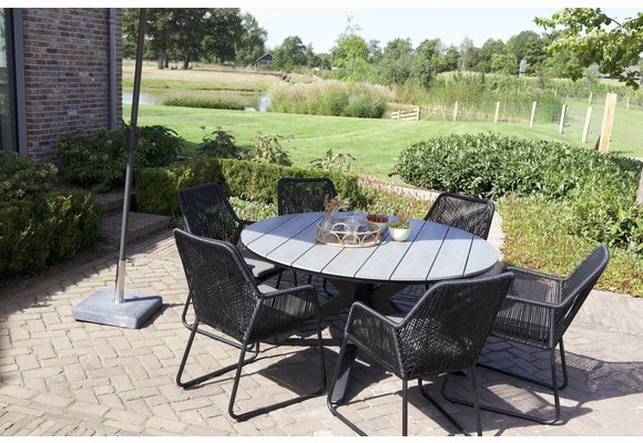 7-teiliges Gartenset | 6 Mona Gartenstühle  | Limasol Gartentisch | ø 150 cm