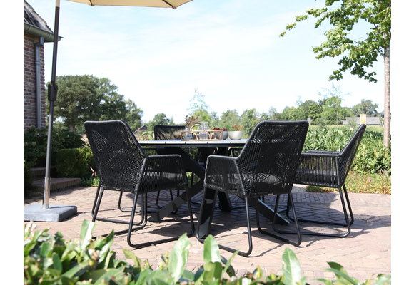 7-teiliges Gartenset | 6 Mona Gartenstühle  | Limasol Gartentisch | ø 150 cm