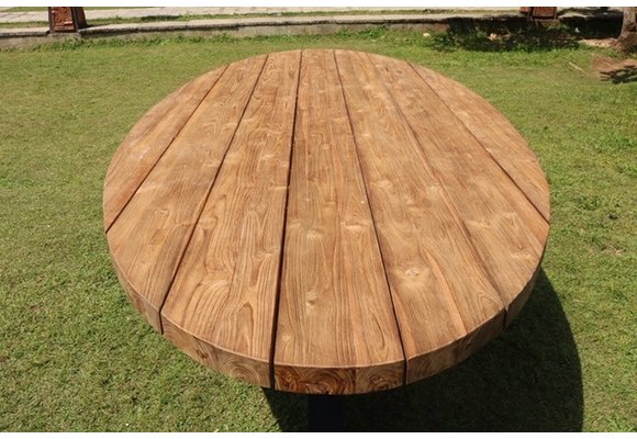 Ovaler Gartentisch Palu | 240 x 120 cm | Teakholz X-Bein