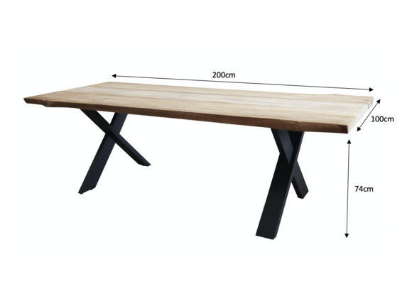 Gartentisch Pohon | 200 x 100cm | Baumstamm