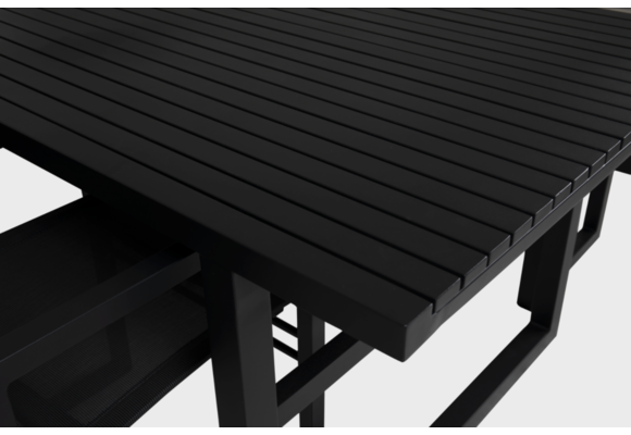 Gartentisch Vevi | 230 x 95cm | Aluminium | Schwarz