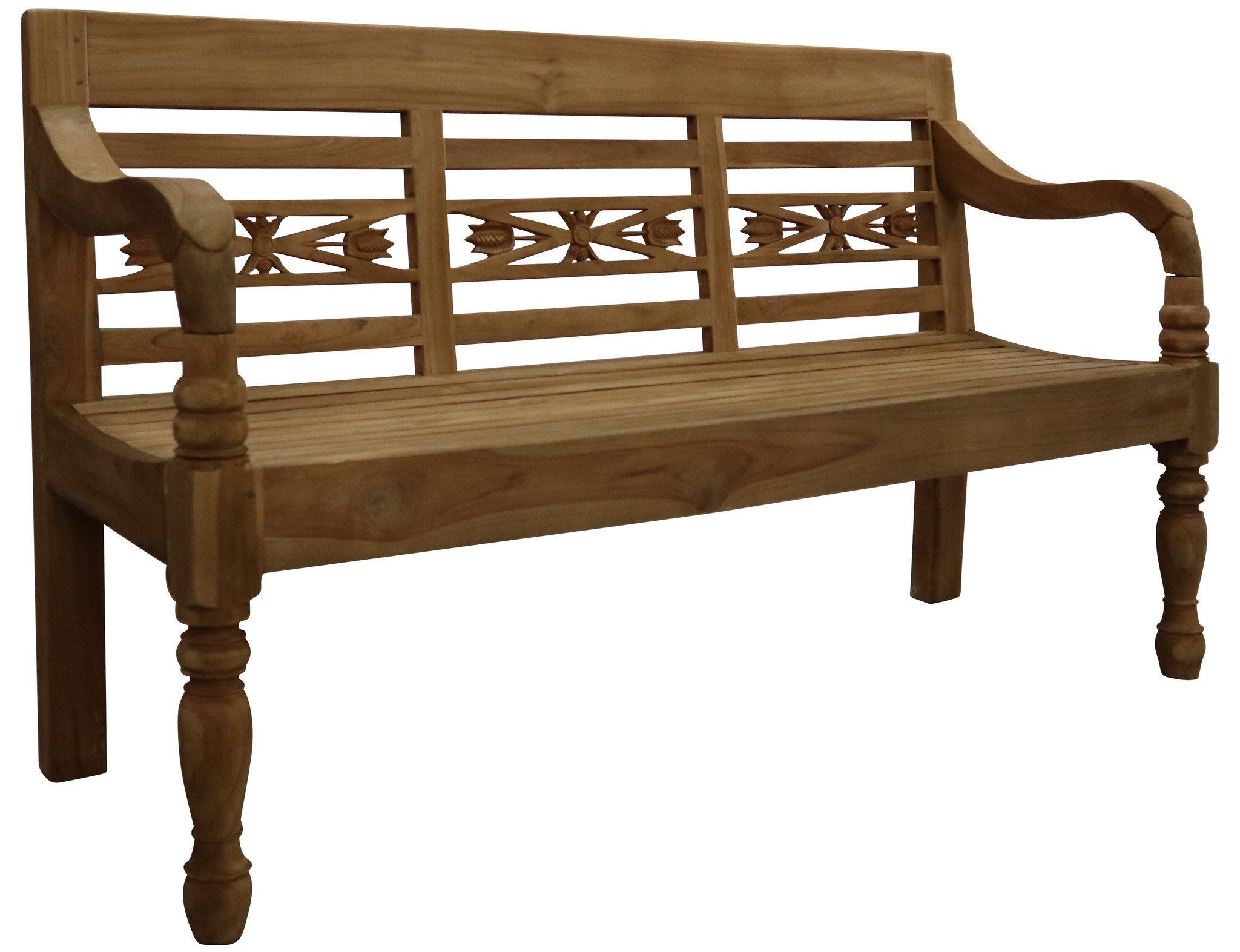 4 Jahreszeiten Gartenmöbel Holzbank 3-Sitzer | 150 cm | Teakholz