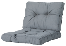 Madison Florance Lounge-Kissen | Rib Grau  | ca. 60 x 60 cm + 60 x 43 cm