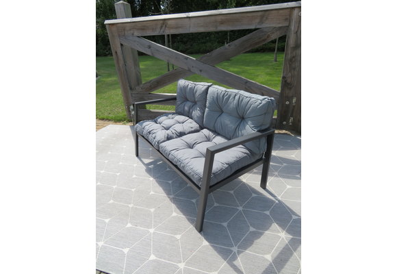 Madison Florance Lounge-Kissen | Rib Grau  | ca. 60 x 60 cm + 60 x 43 cm