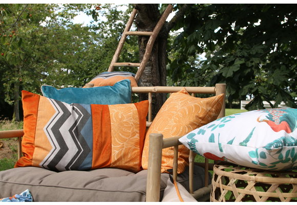 Madison Florance Lounge-Kissen | Rib Taupe | ca. 73 x 73 cm