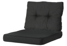 Madison Luxus / Florance Lounge-Kissen | Rib Schwarz | ca. 60 x 60  cm + 60 x 43 cm