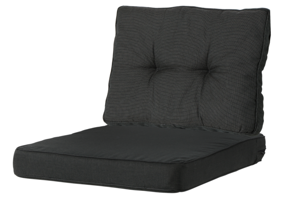 Madison Luxus / Florance Lounge-Kissen | Rib Schwarz | ca. 60 x 60 cm + 60 x 43 cm