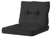 Madison Luxus / Florance Lounge-Kissen | Rib Schwarz | 4 SETS | ca. 73 x 73 cm + 73 x 43 cm