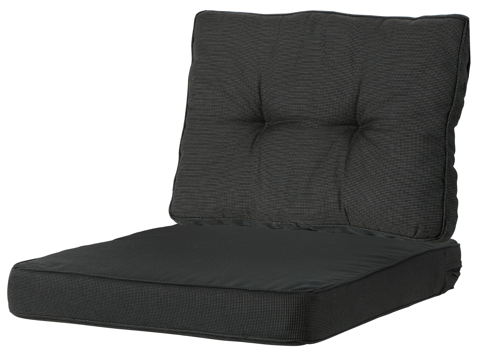 Madison Madison Luxus / Florance Lounge-Kissen | Rib Schwarz | 4 SETS | ca. 73 x 73 cm + 73 x 43 cm