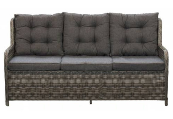 Dublin Lounge-Sofa | 3-Sitzer | Rattan | Aschgrau