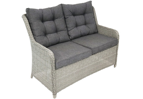 Dublin Lounge-Sofa | 2-Sitzer | Rattan | Mystic Grau